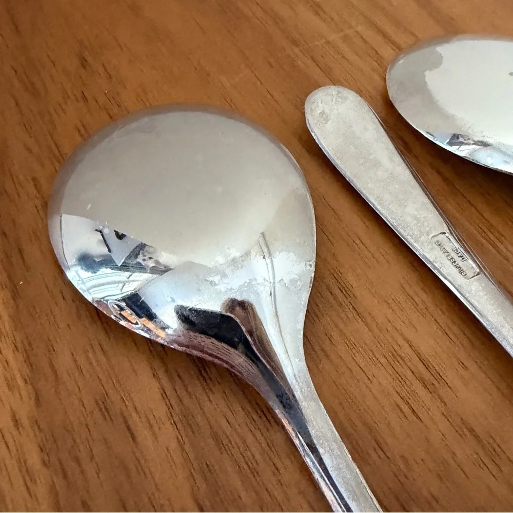3 Sets Vintage Italy Silver Plate Utensils Salad Serving Fork & Spoon Buffet